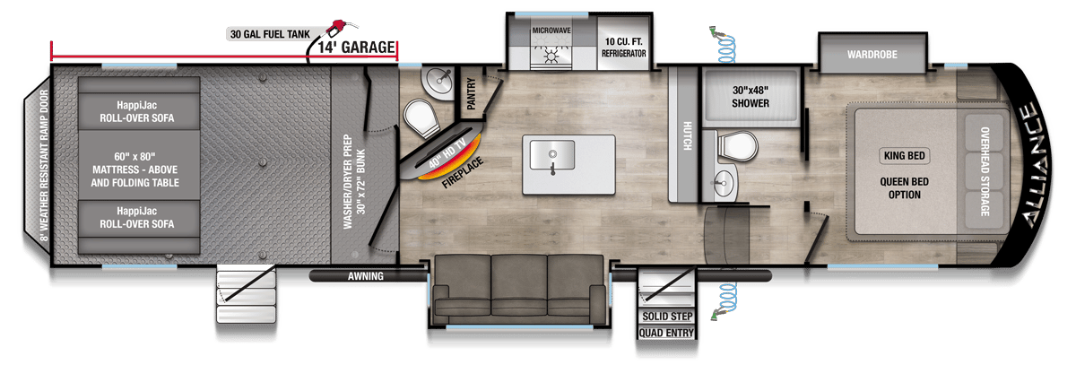 2026 Alliance RV Valor 35A14 floorplan
