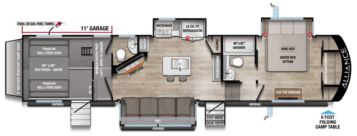 2026 Alliance RV Valor 36V11 floorplan