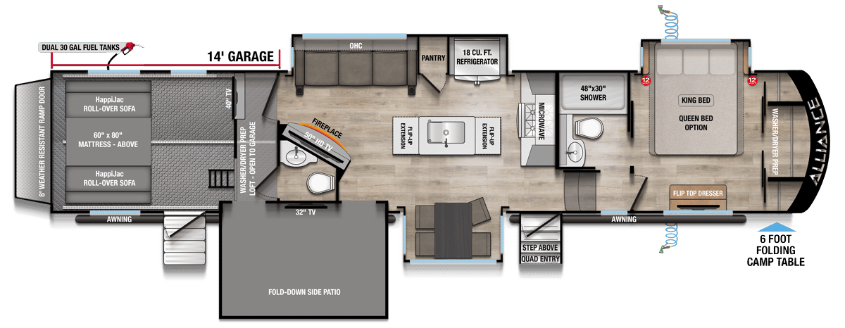 2026 Alliance RV Valor 42V14 floorplan