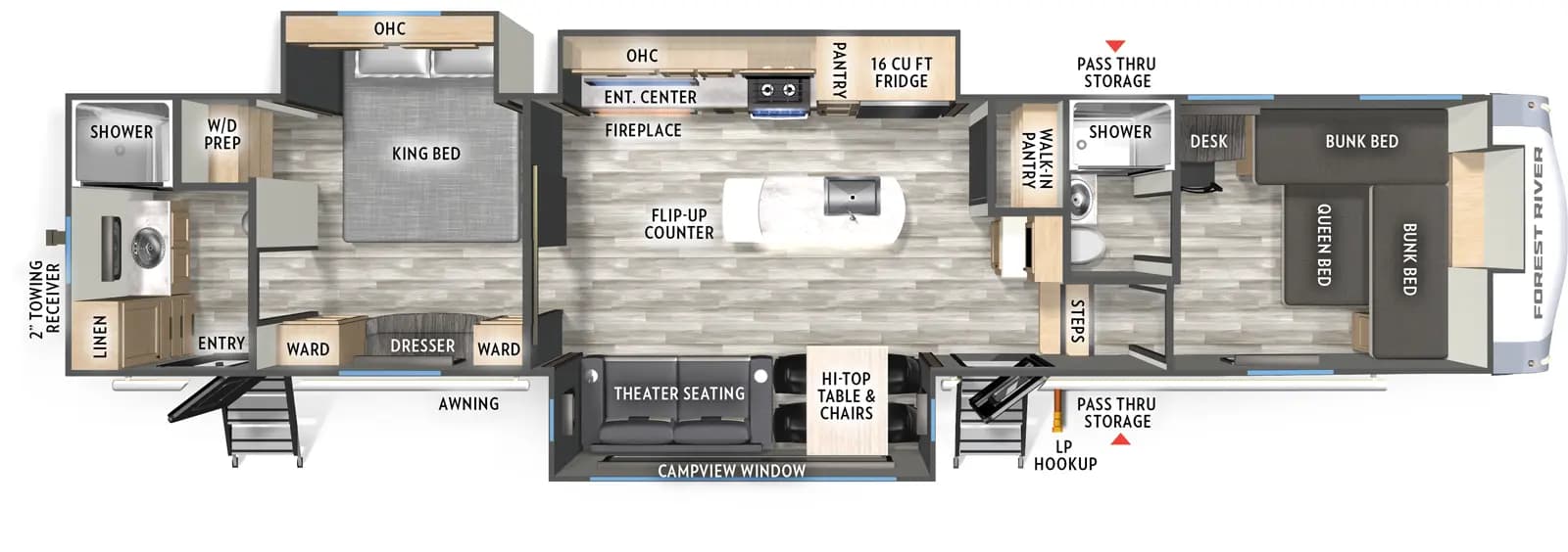 2026 Forest River Cardinal 35FUN floorplan
