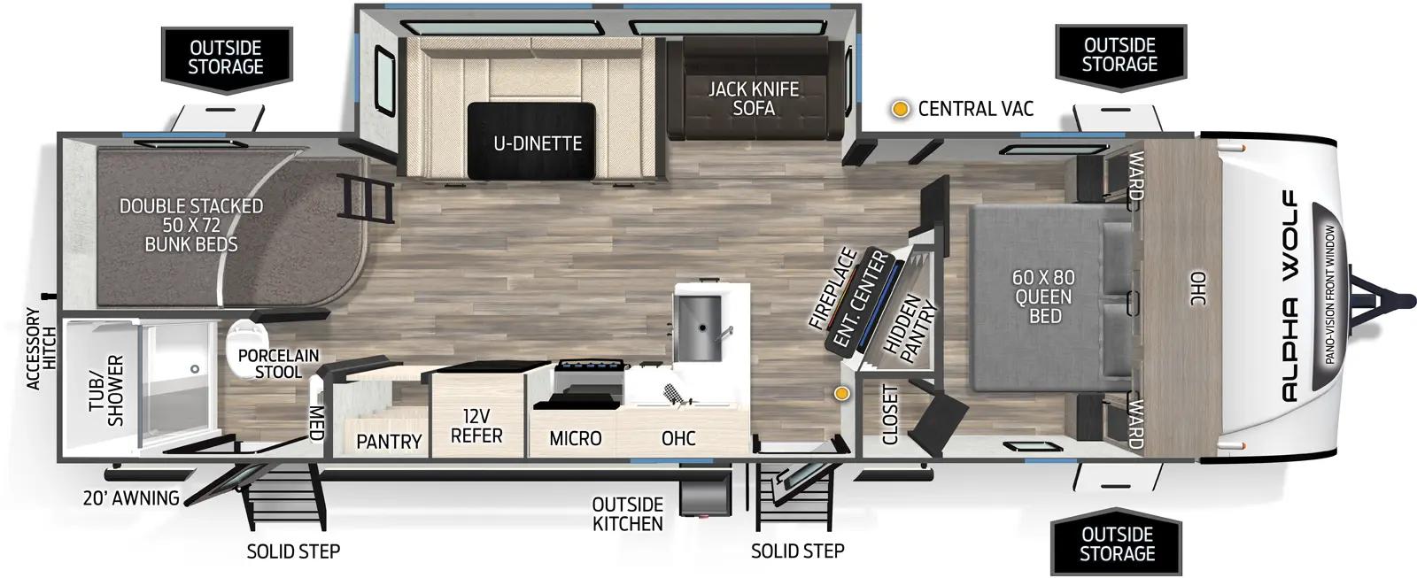 2026 Cherokee Alpha Wolf 26DBH floorplan