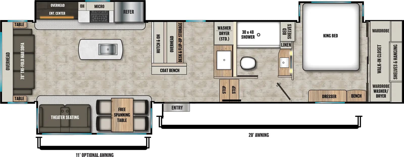 2026 Coachmen Brookstone 370RLLO floorplan
