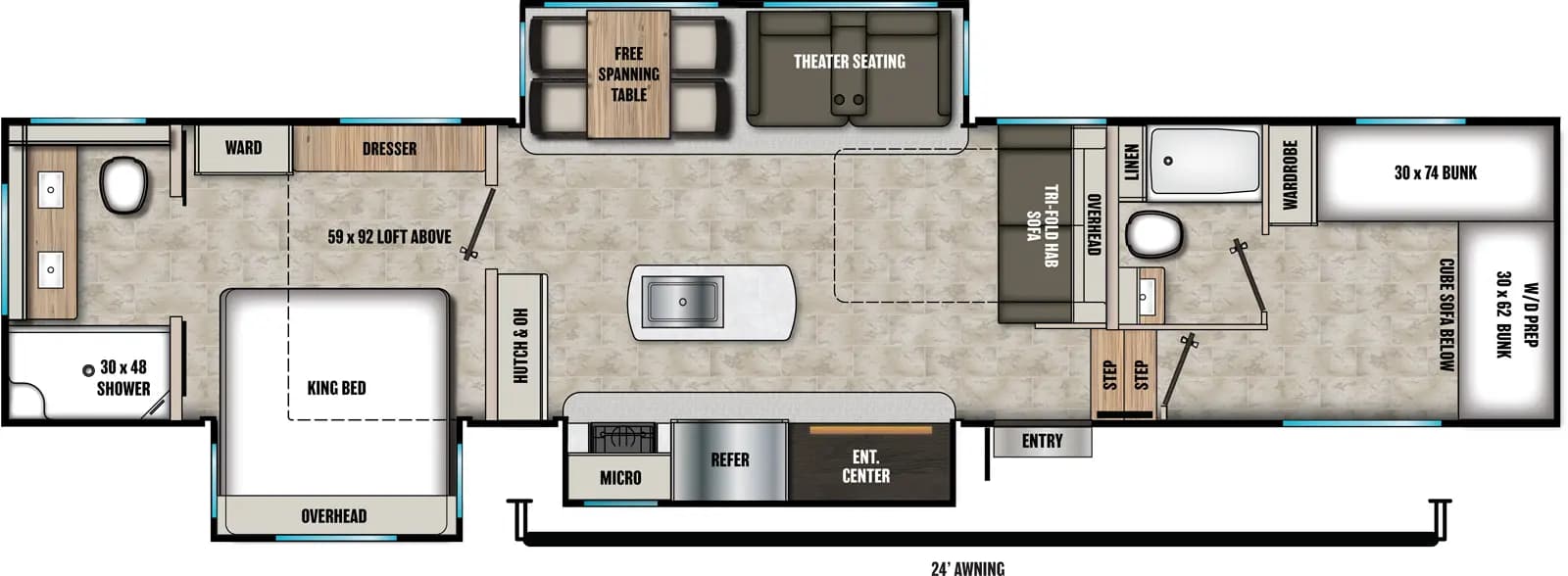 2026 Coachmen Chaparral 375BAF floorplan