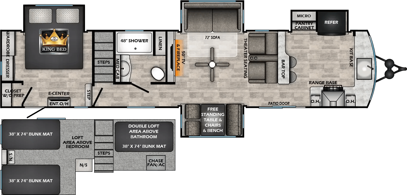 2026 CrossRoads Hampton 388FKL floorplan