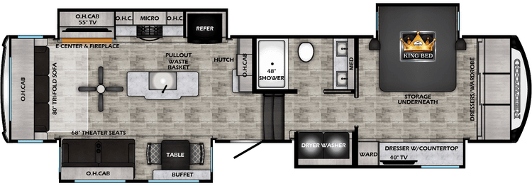 2026 CrossRoads Redwood 371RL floorplan