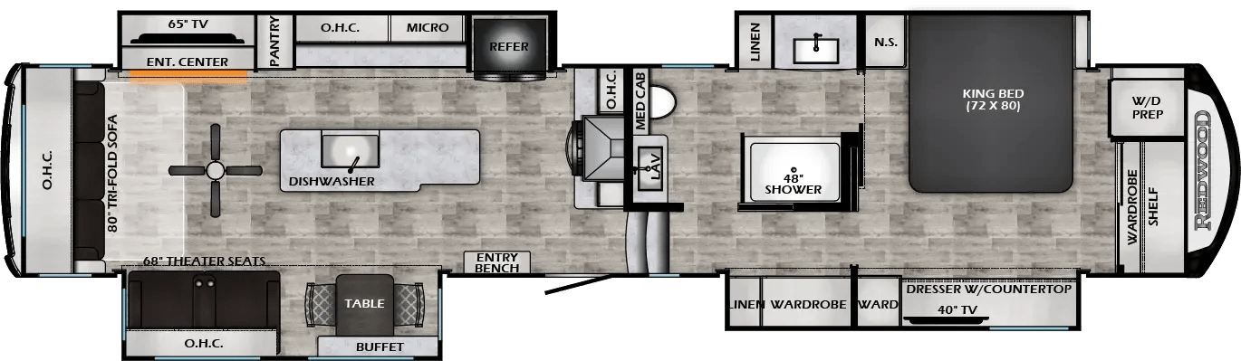 2026 CrossRoads RV Redwood 412GK floorplan