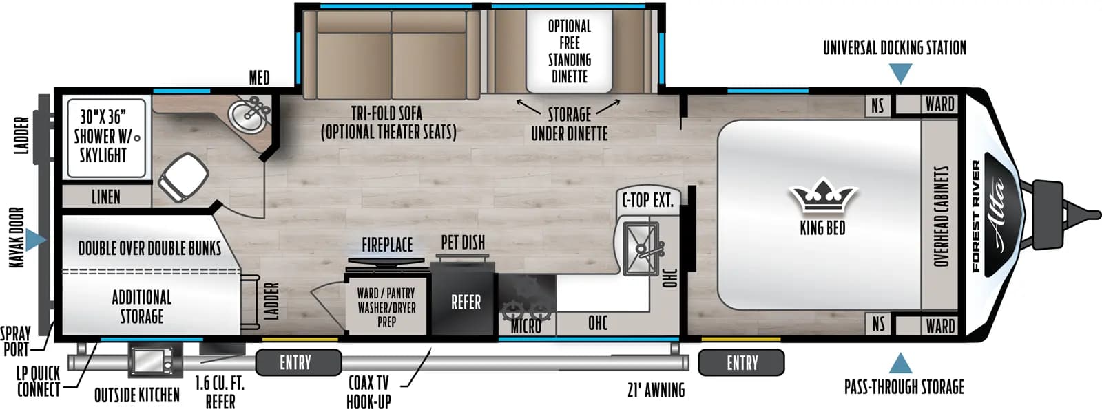 2026 East to West Alta 2800KBH floorplan
