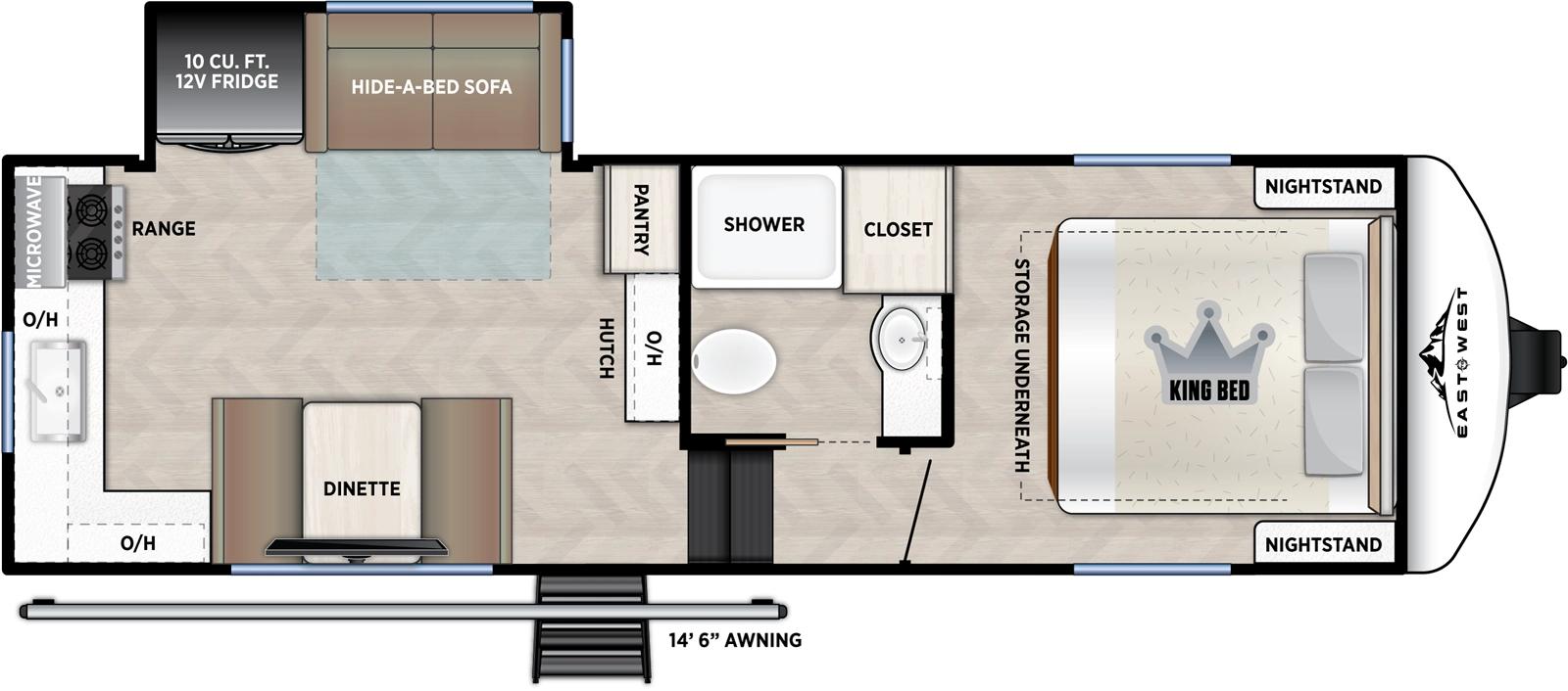 2026 East to West Blackthorn 229RK floorplan