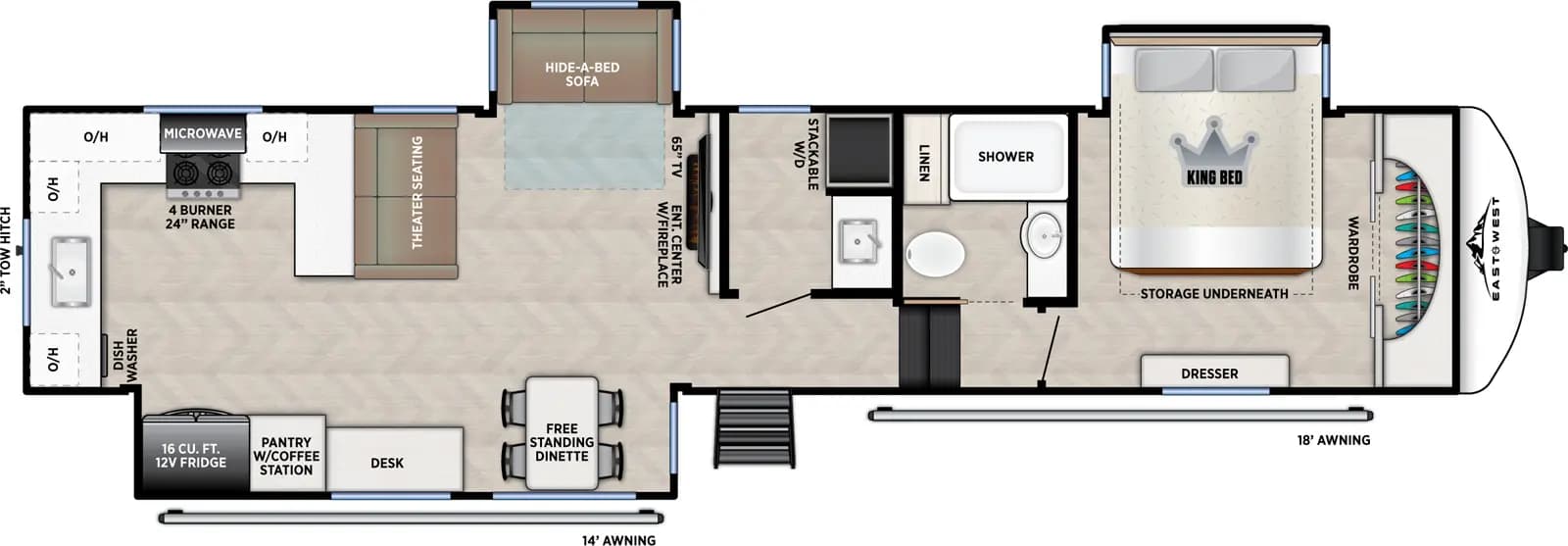 2026 East to West Blackthorn 3750LK floorplan