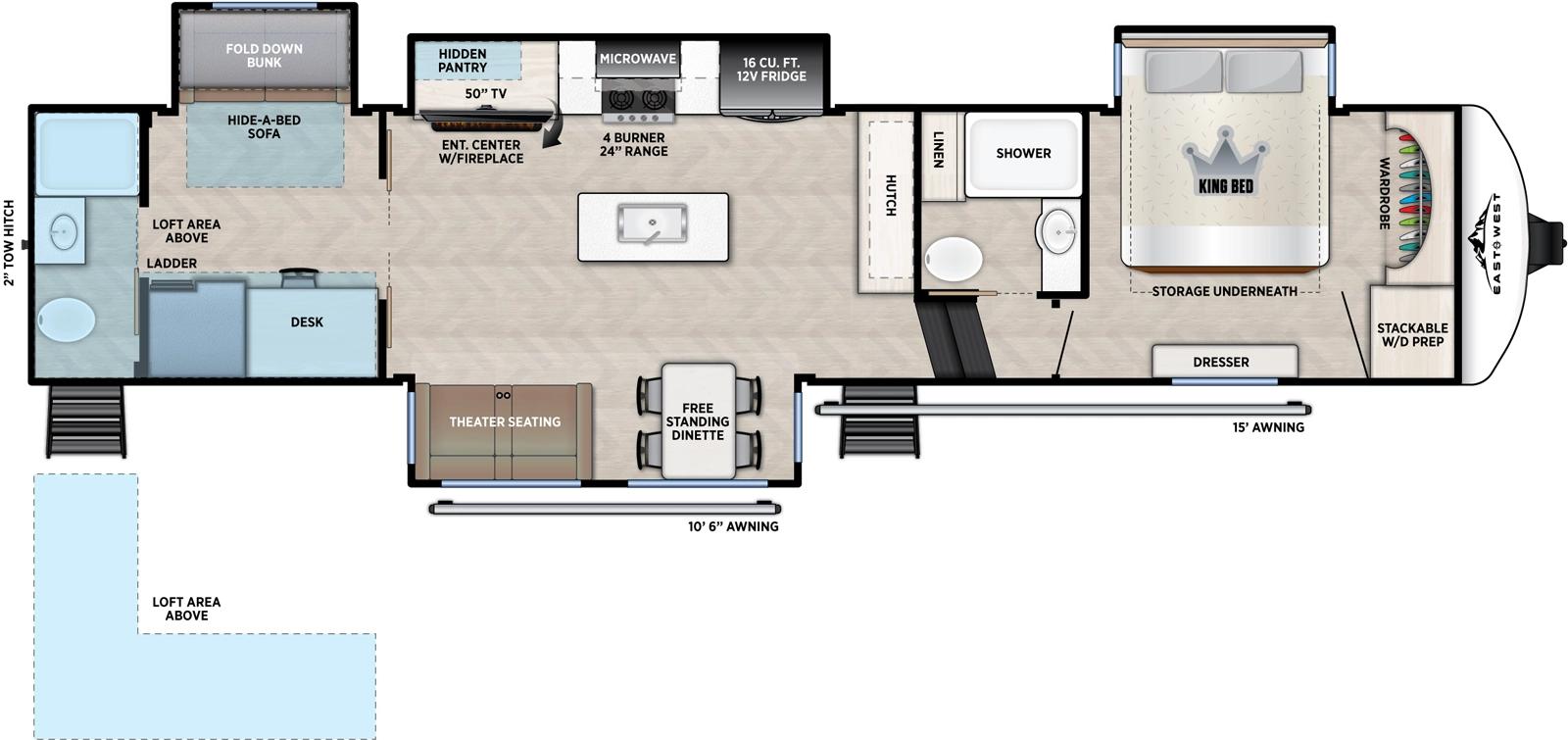 2026 East to West Blackthorn 3880RBDB floorplan