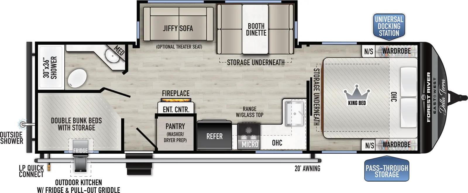 2026 EAST TO WEST Della Terra 262BH floorplan