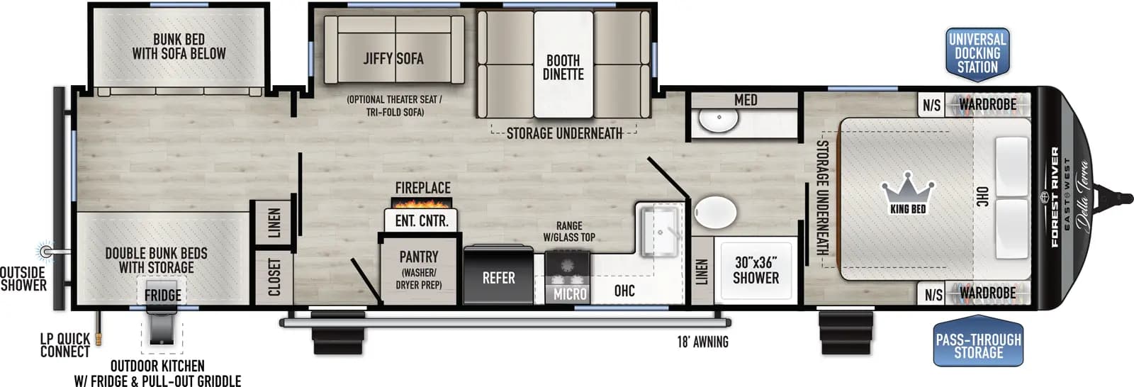 2025 East to West Della Terra 312BH floorplan