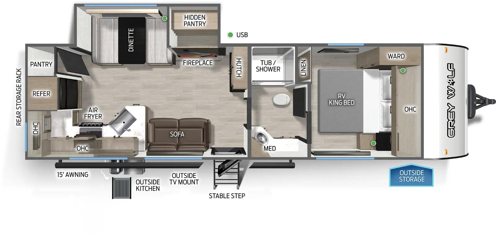 2026 Forest River Cherokee Grey Wolf 26SS floorplan