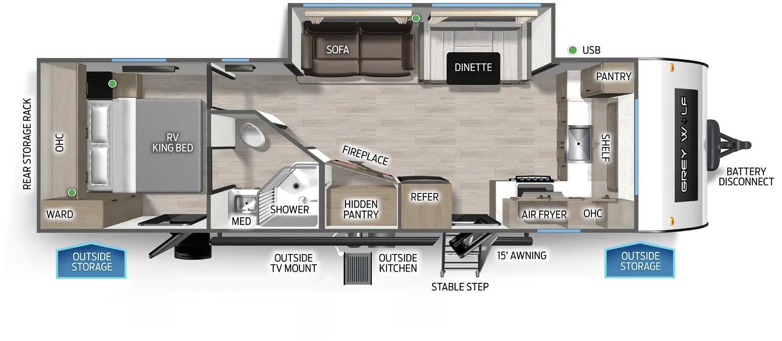 2026 Forest River Cherokee Grey Wolf 27GH floorplan