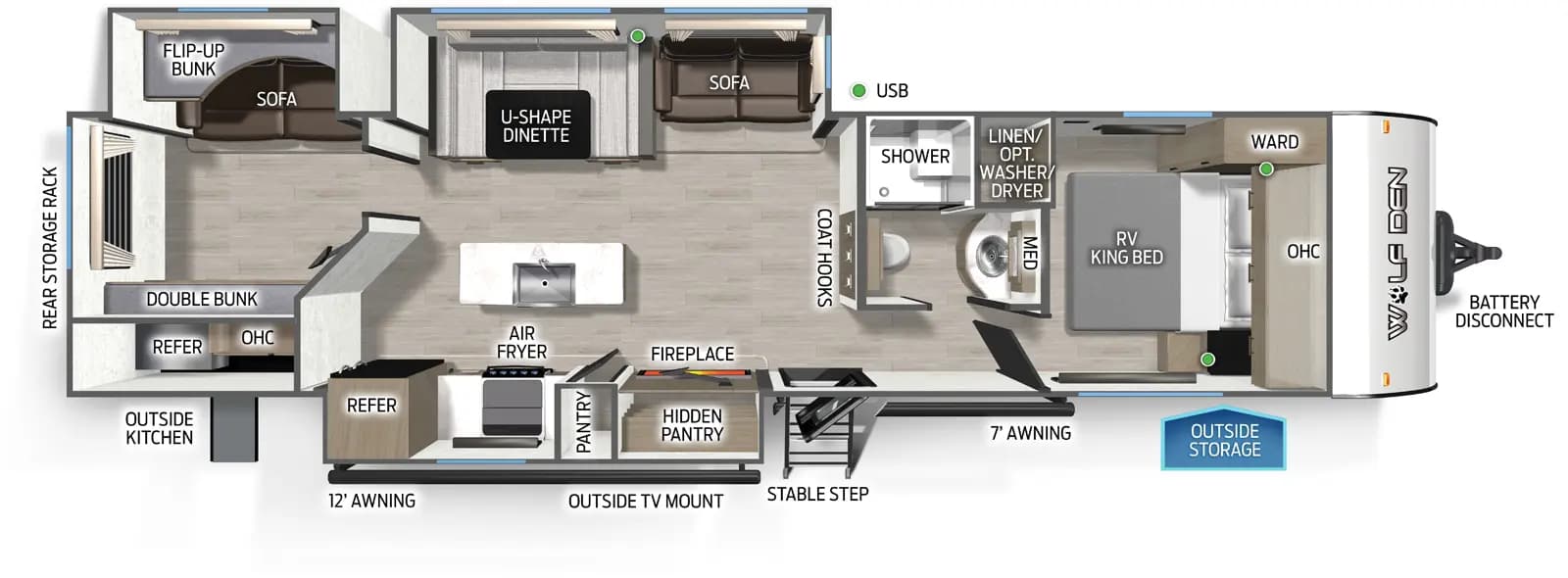2026 Forest River Cherokee Wolf Den 304SR floorplan