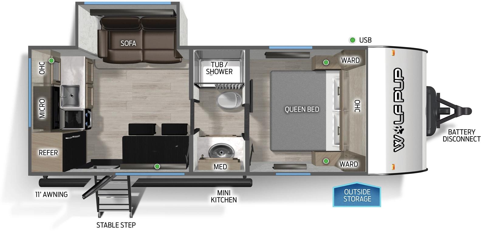 2026 Forest River Cherokee Wolf Pup 17SC floorplan
