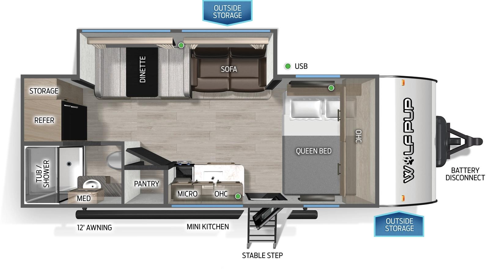 2026 Forest River Cherokee Wolf Pup 18PB floorplan