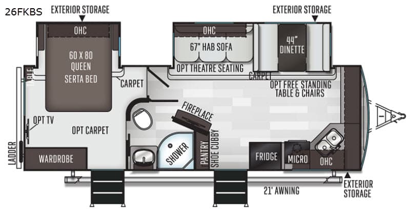 2026 Forest River Flagstaff Super Lite 19FLTE floorplan