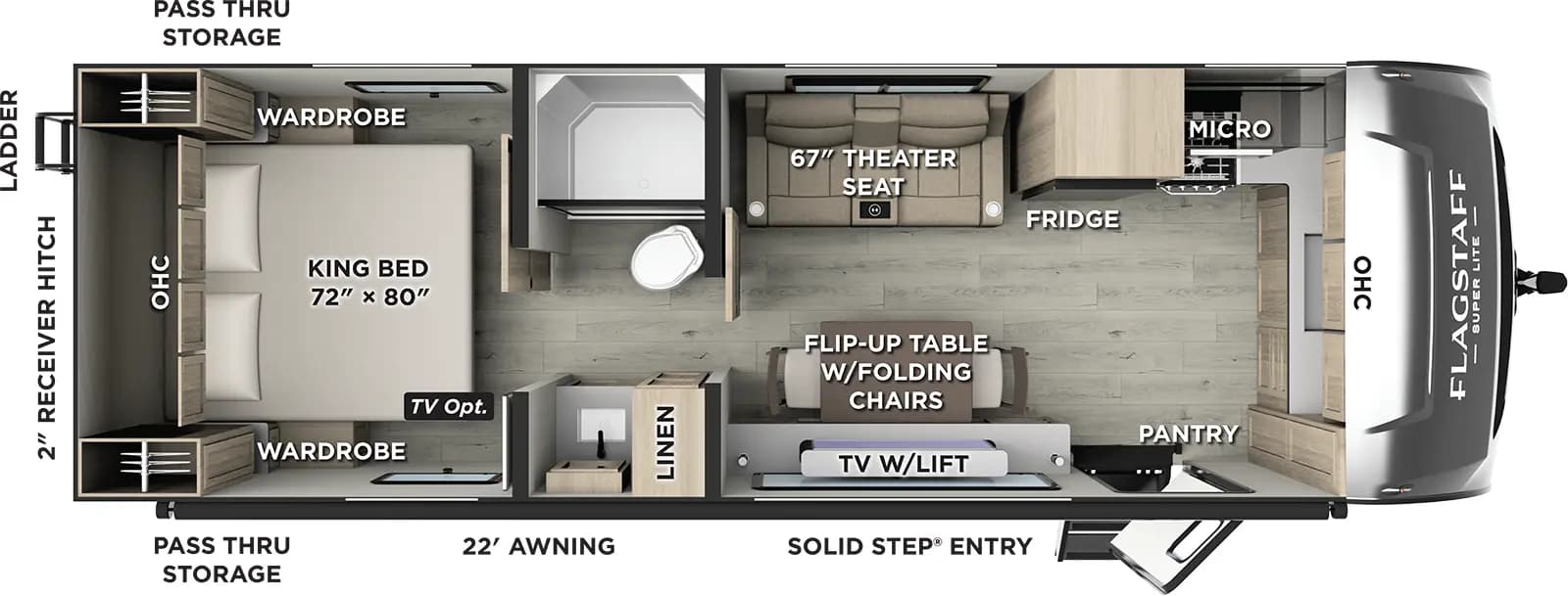 2026 Forest River Flagstaff Super Lite Platinum 30FKT floorplan