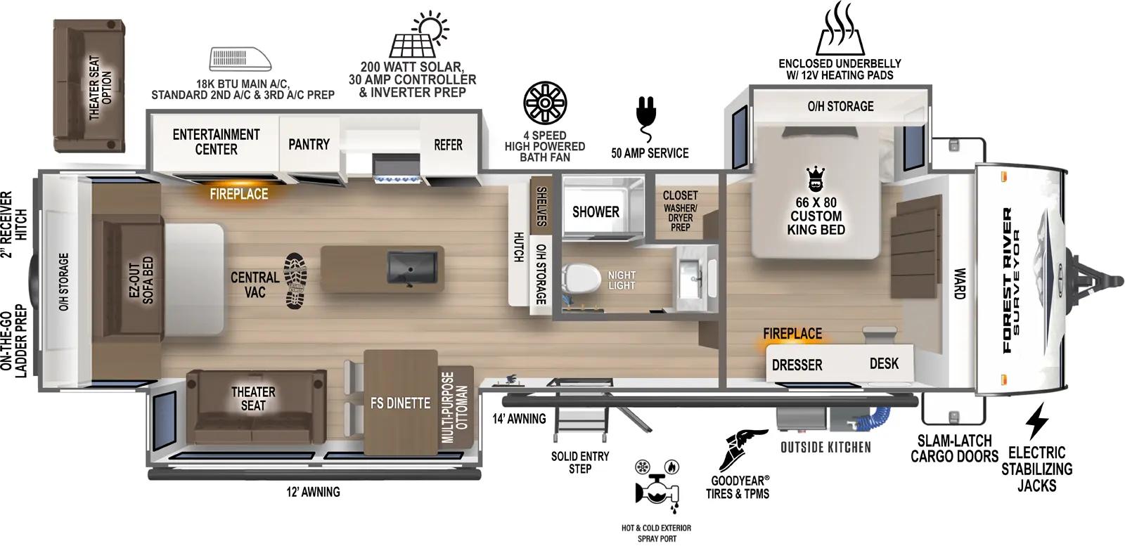 2026 Forest River Grand Surveyor 305RLBS floorplan