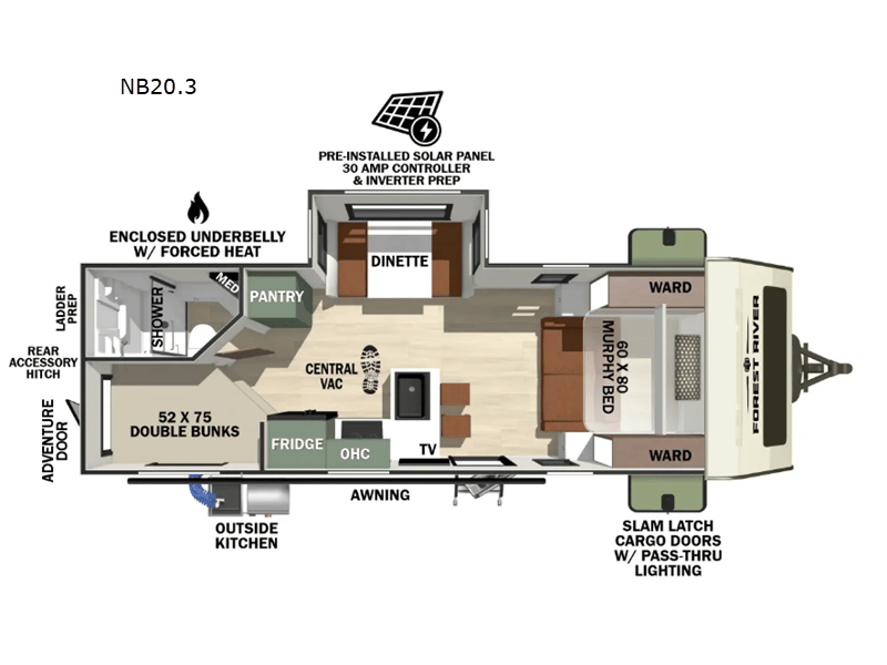 2026 Forest River No Boundaries 20.3BM floorplan