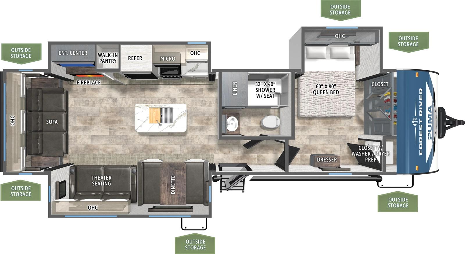 2026 Forest River Puma 31RLQS floorplan