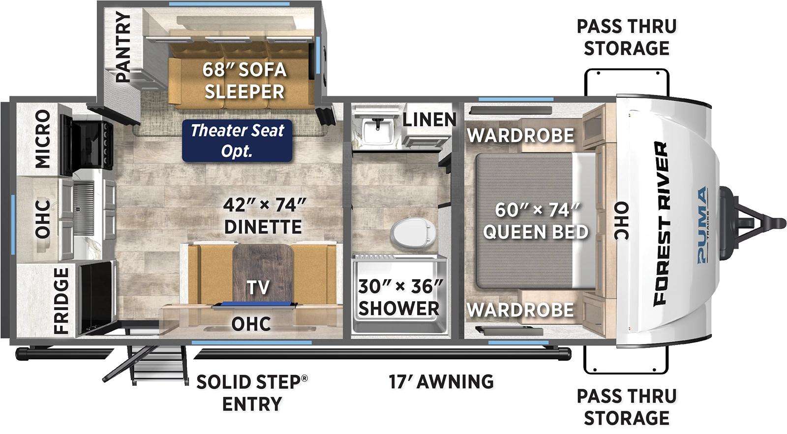 2026 Forest River Puma Tracks 237RK floorplan