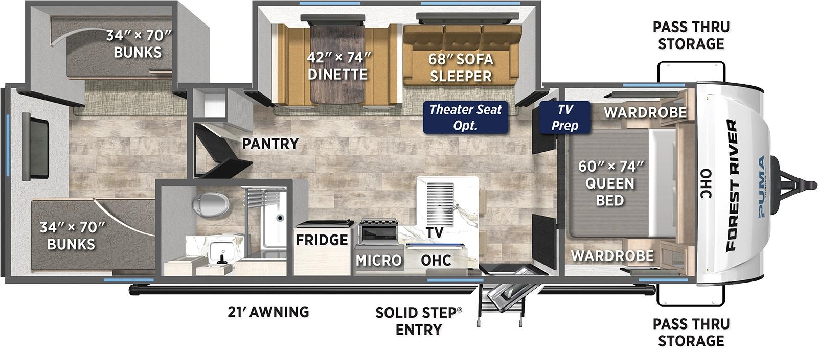 2026 Forest River Puma Tracks 302BHS floorplan