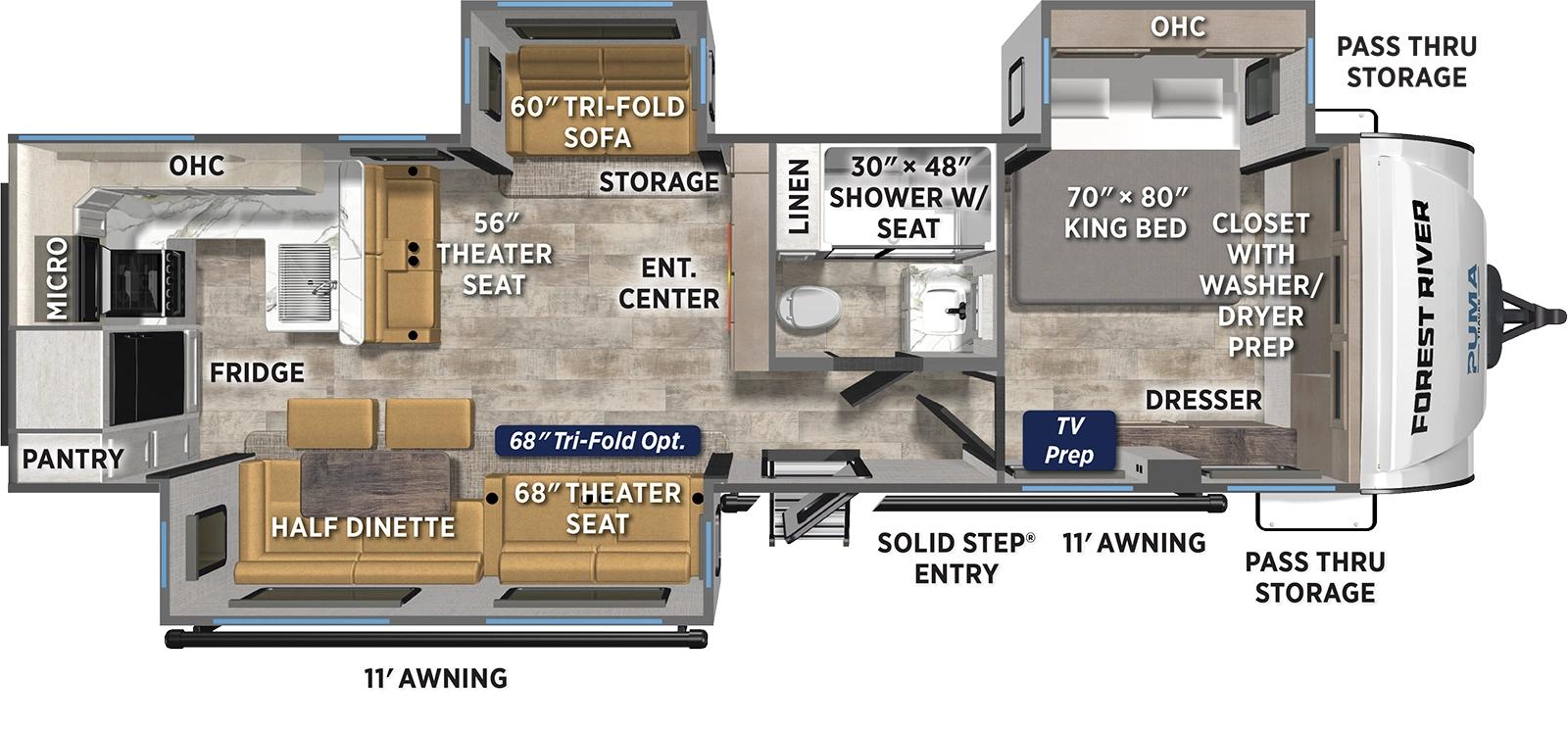 2026 Forest River Puma Tracks 3060RKTS floorplan
