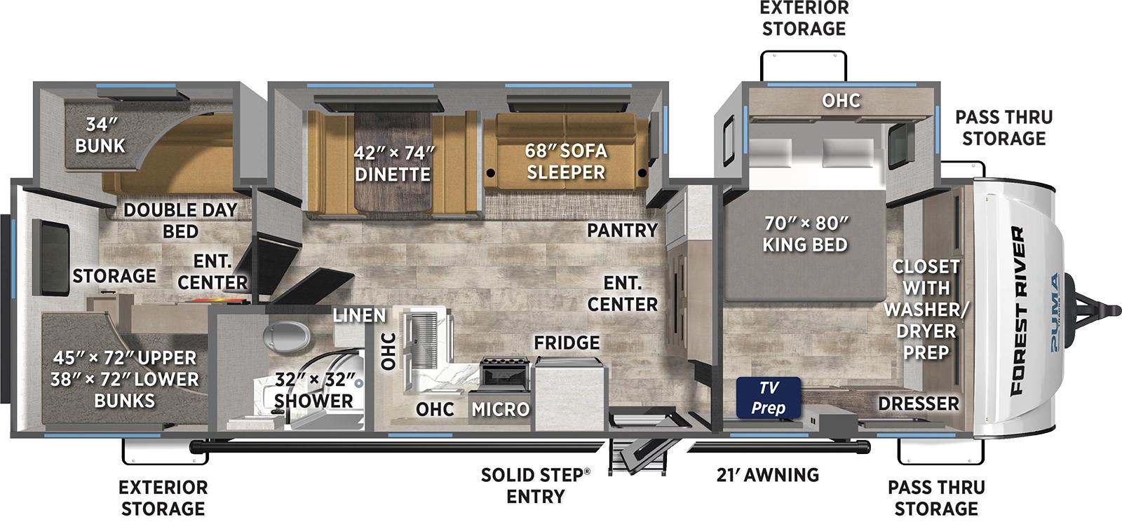 2026 Forest River Puma Tracks 3200TSBH floorplan