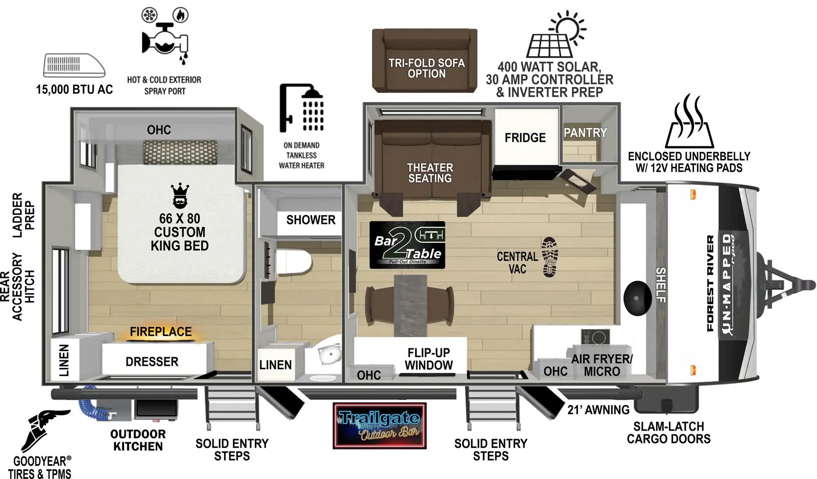 2026 Forest River R-Pod 25FK floorplan