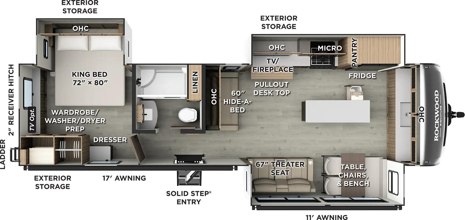 2026 Forest River Rockwood Signature 8339FK floorplan