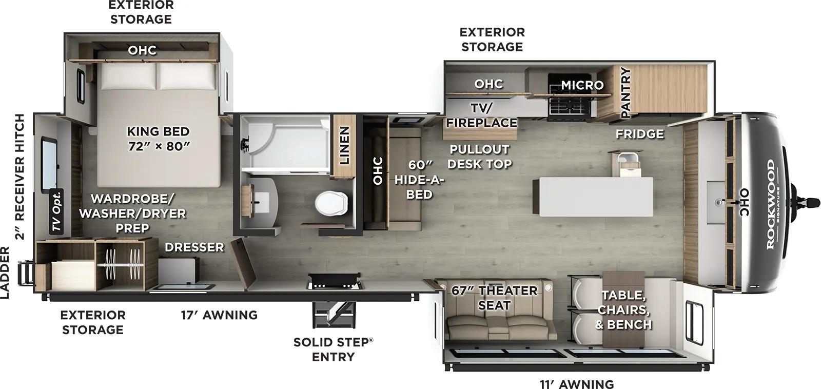 2026 Forest River Rockwood Signature 8339FK floorplan
