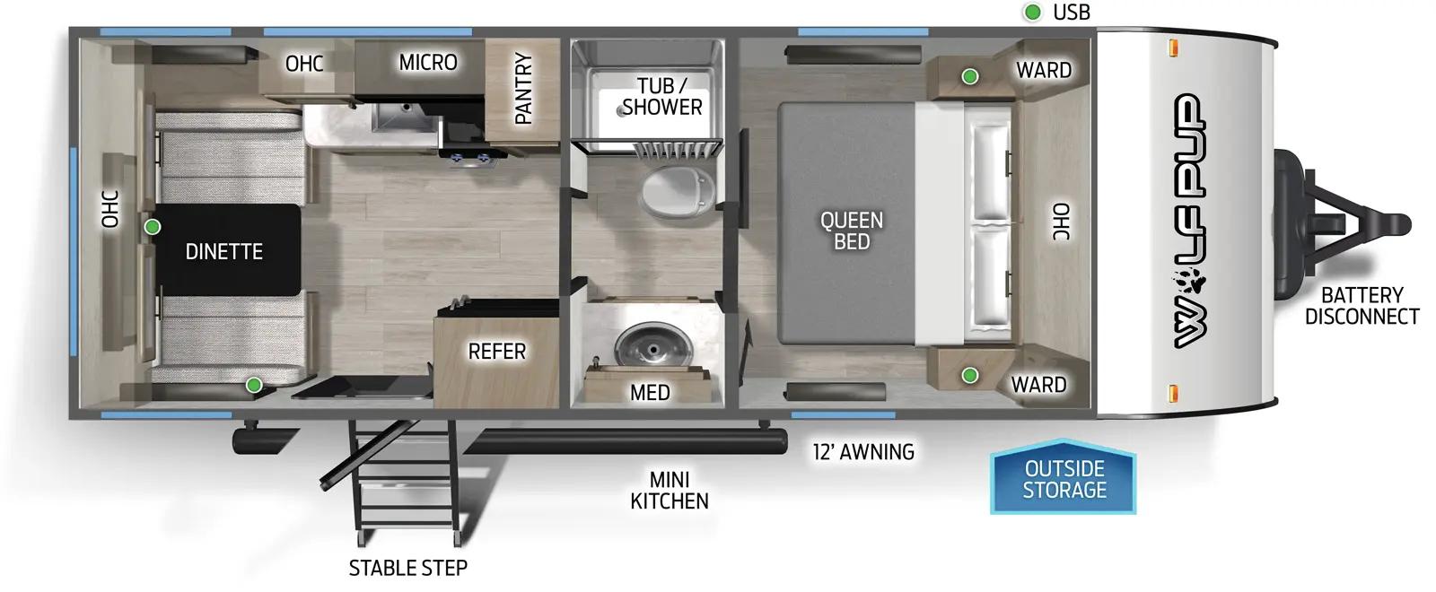 2026 Forest River RV Cherokee Wolf Pup 16CM floorplan