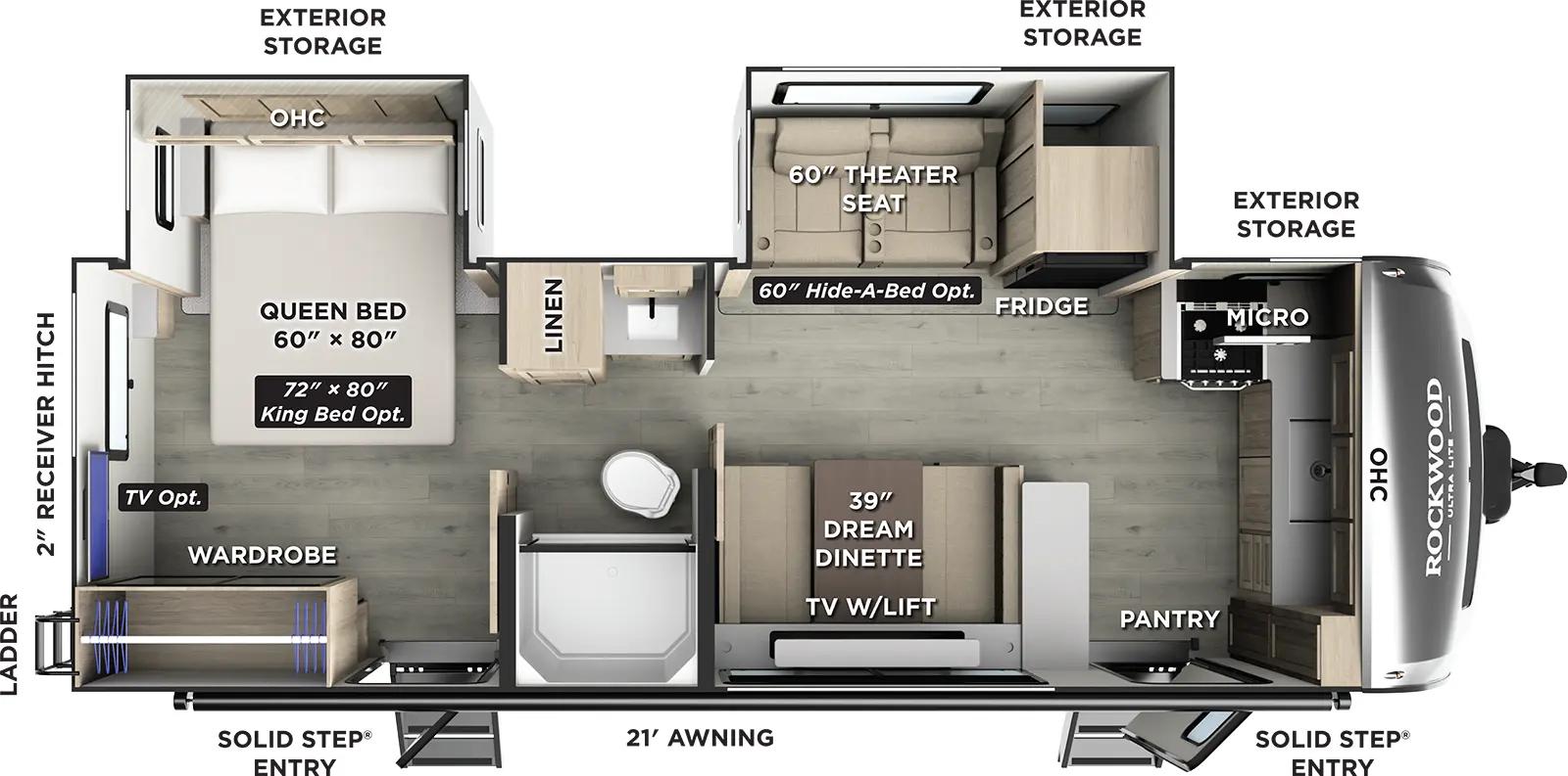 2026 Forest River Rockwood Ultra Lite 2619FK floorplan