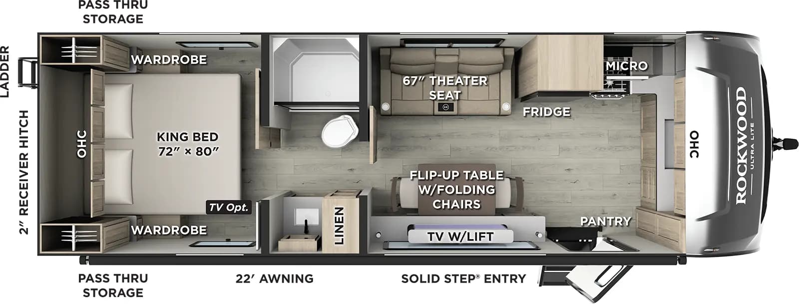2026 Forest River RV Rockwood Ultra Lite 301FKT floorplan