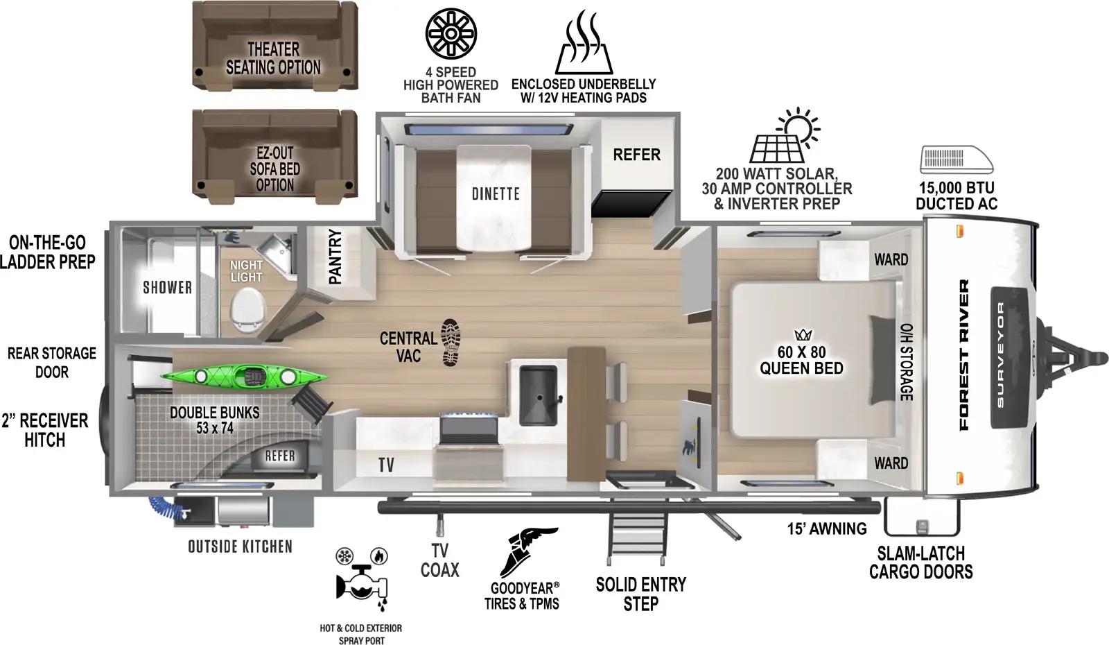2026 Forest River RV Surveyor 260BHLE floorplan