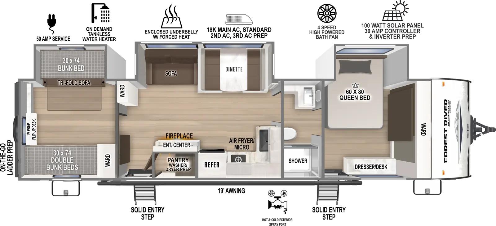 2026 Forest River Surveyor Camp Series 34CAMP floorplan