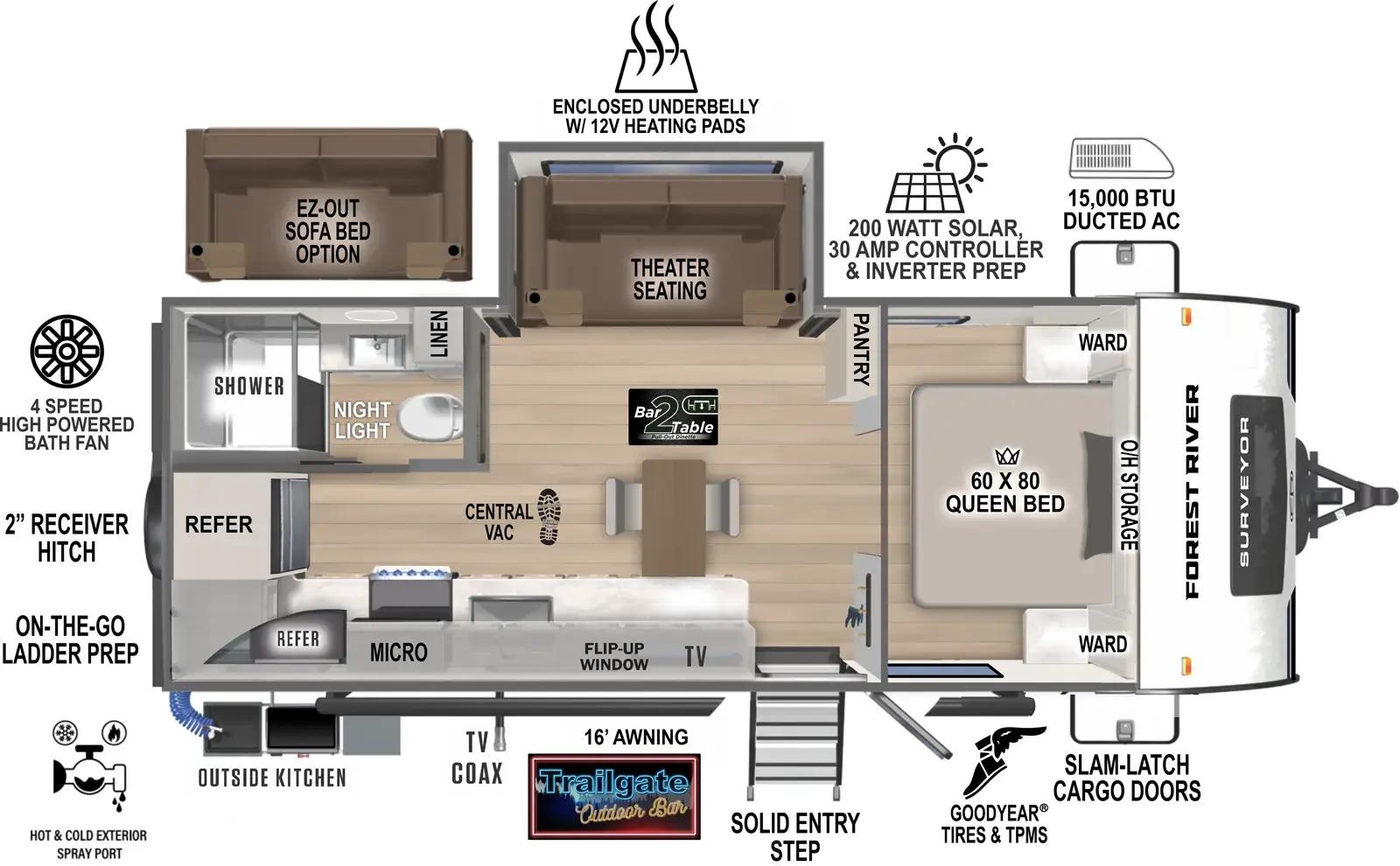 2026 Forest River Surveyor Legend 205RKLE floorplan