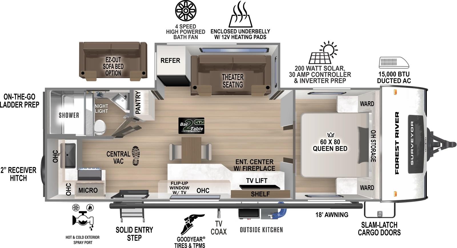 2026 Forest River Surveyor Legend 230MDLE floorplan