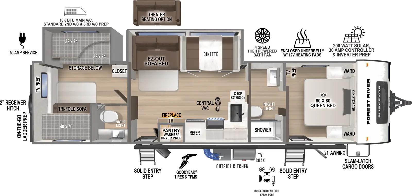 2026 Forest River Surveyor Legend 303BHLE floorplan