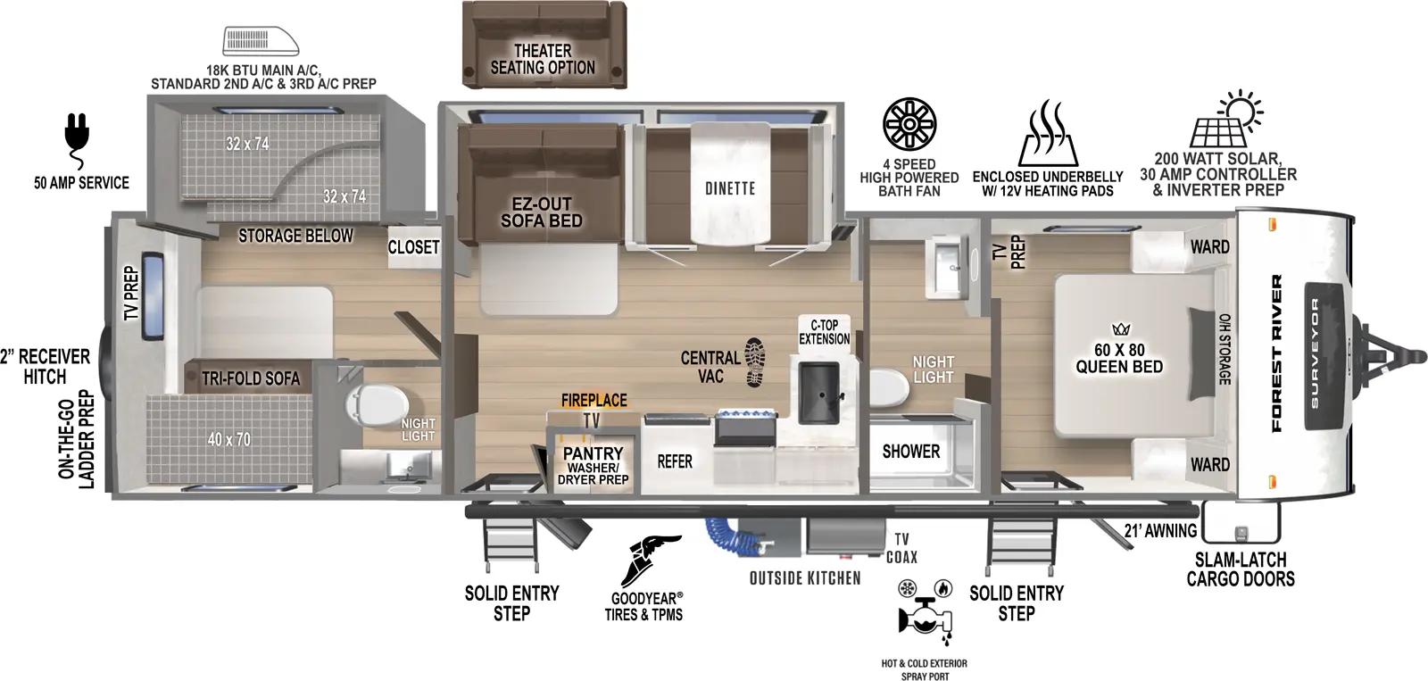 2026 Forest River Surveyor Legend 303BHLE floorplan