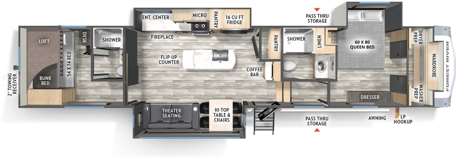 2026 Forest River Wildcat 34CRIB floorplan