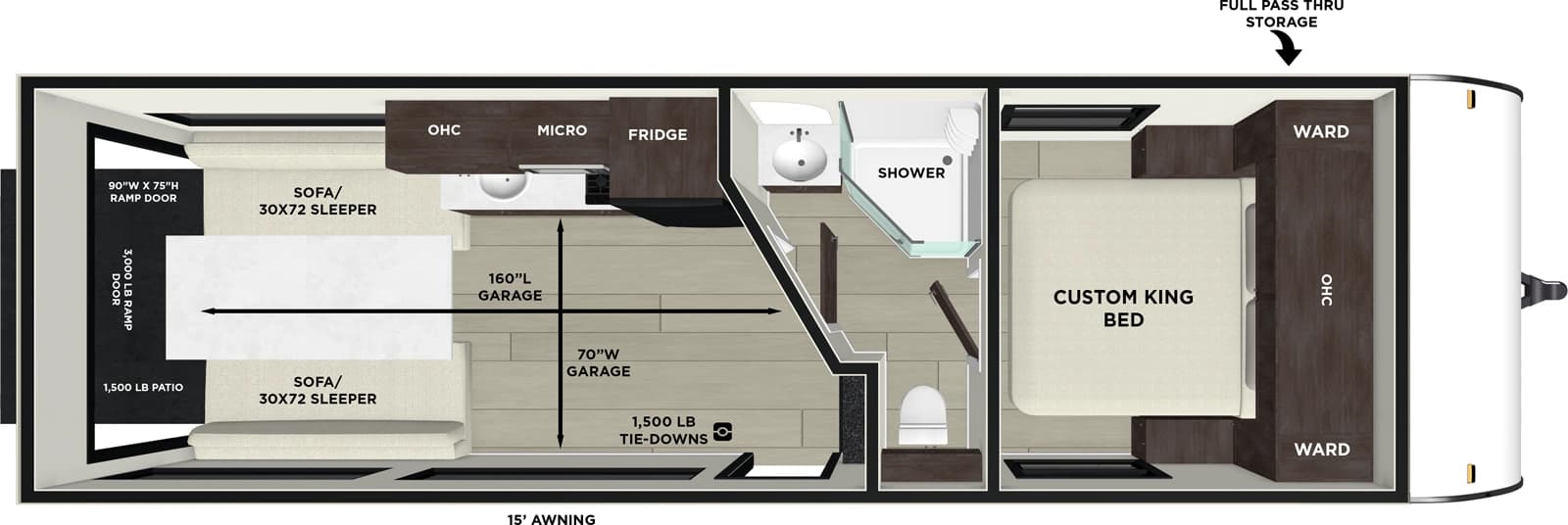 2026 Forest River Wildwood Fsx Toy Hauler 260RTK floorplan
