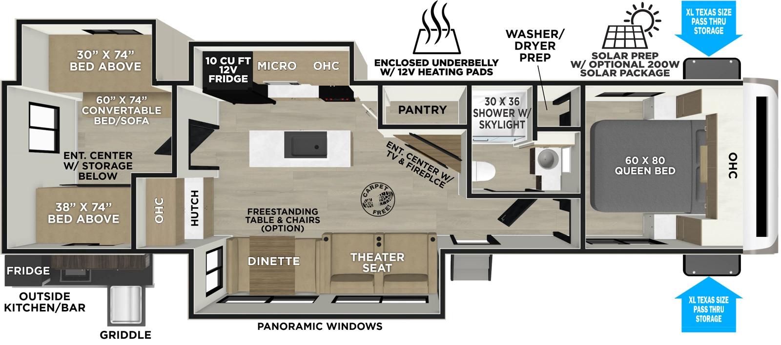 2026 Forest River Wildwood Heritage Glen 310BHI floorplan