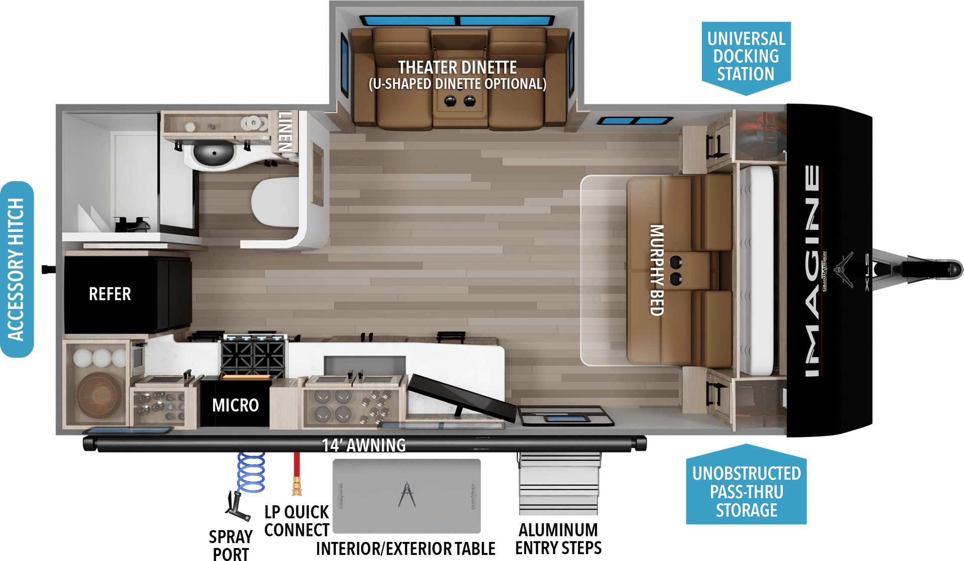 2026 Grand Design Imagine XLS 17MKE floorplan