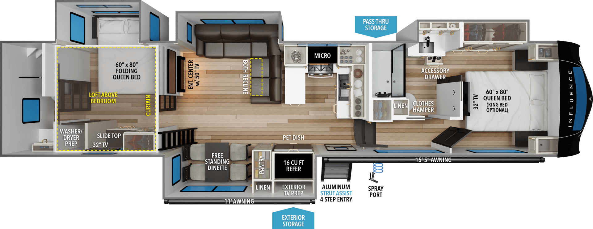 2026 Grand Design Influence 3804DS floorplan