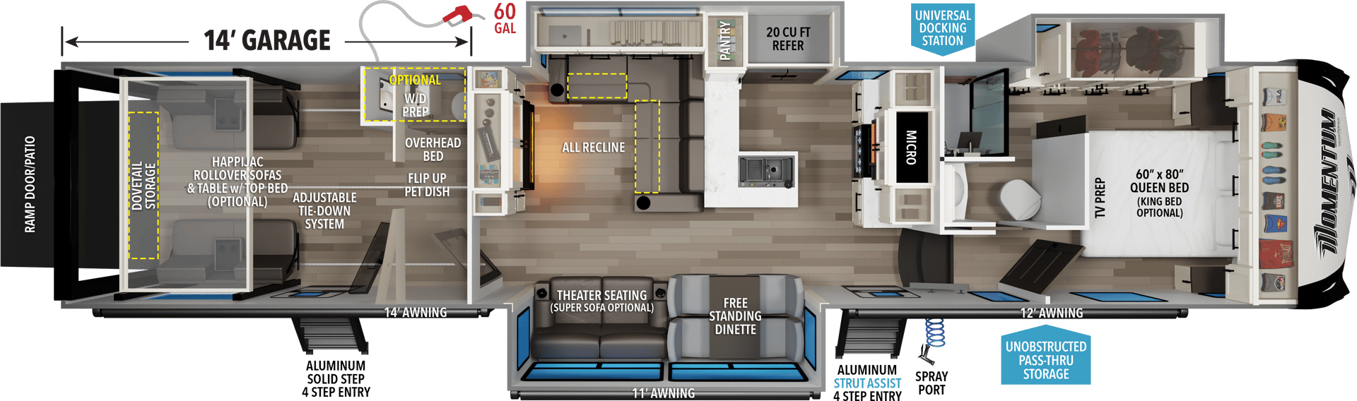2026 Grand Design Momentum M-Class 395MS floorplan