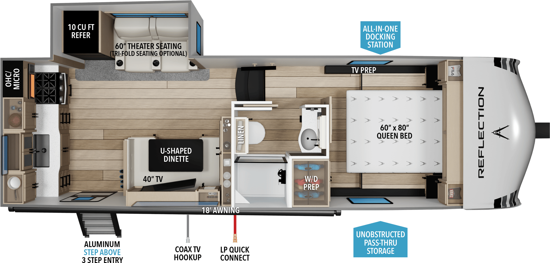 2026 Grand Design Reflection 100 Series 22RK floorplan