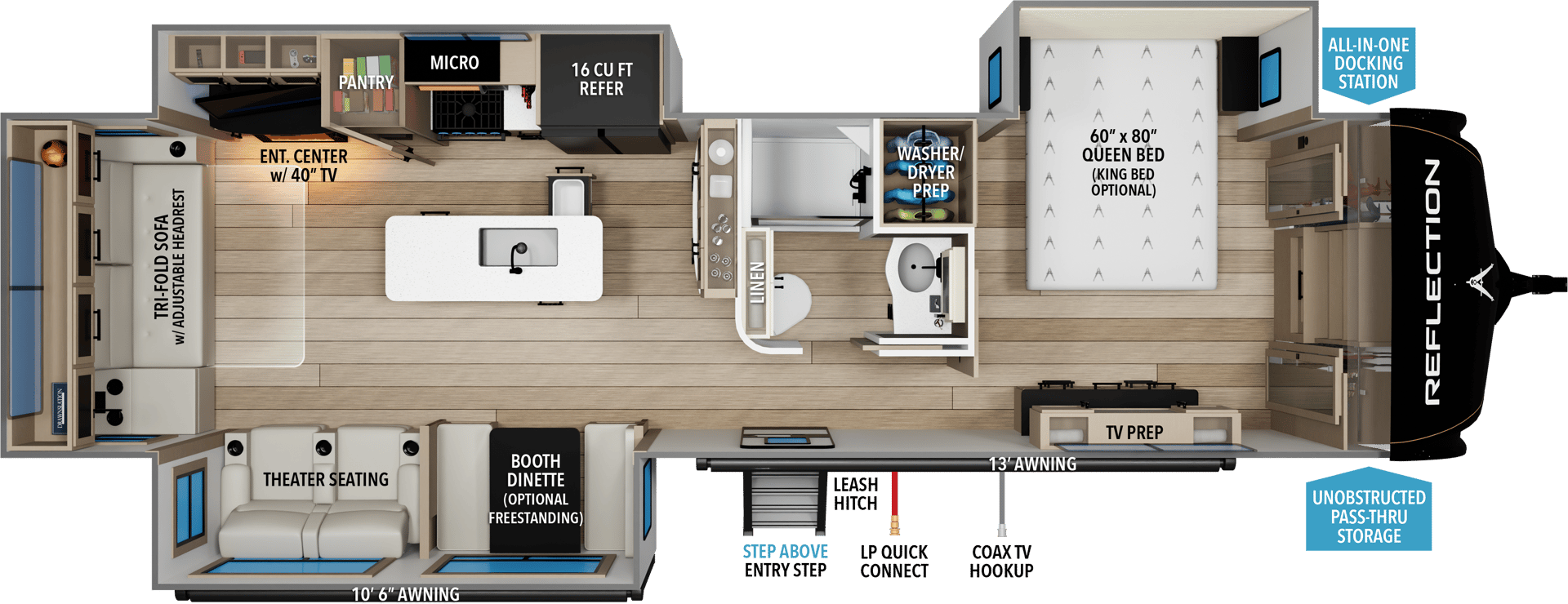 2026 Grand Design Reflection 345RLTS floorplan